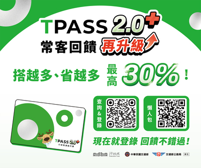 交通部公路局為宣傳「TPASS 2.0+公共運輸常客優惠回饋」措施圖片